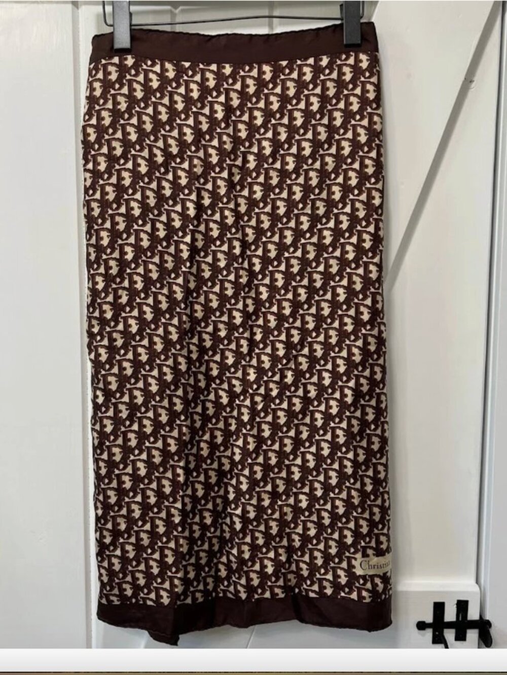 Christian Dior Monogram Scarf. 100% Silk. Hand Rolled. Made in Italy 30"x30" - Picture 2 of 6